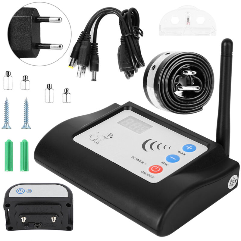 foto del prodotto jeffergarden collare di addestramento per cani ricaricabile sistema di recinzione elettronica per animali domestici wireless a led spina ue 100 240
