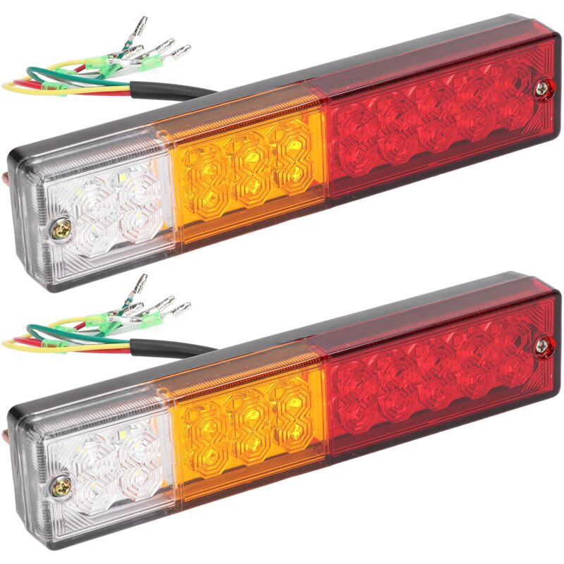 foto del prodotto jeffergarden coppia 12v 20leds lampada di coda rettangolare per rimorchio luce di posizione posteriore impermeabile per camper camion camper
