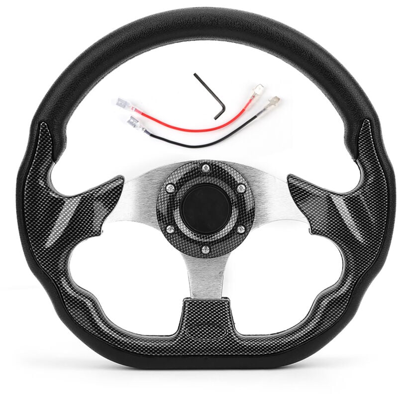 foto del prodotto jeffergarden drift da corsa in stile fibra di carbonio per volante universale da 320 mm con pulsante clacson