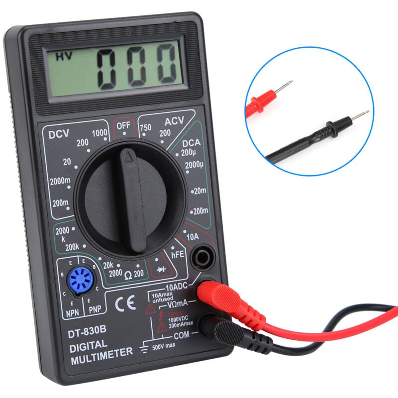 foto del prodotto jeffergarden dt 830b multimetro digitale portatile lcd multifunzionale amp volt ohm tester voltmetro ohmmetro meterdt 830b nero