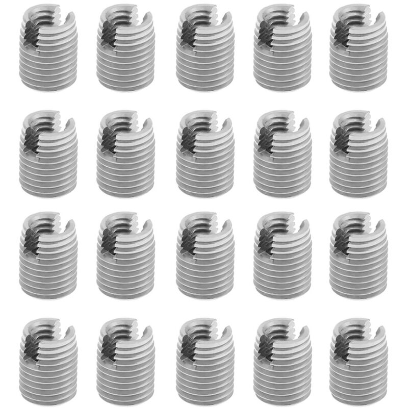 foto del prodotto jeffergarden eosnow set da 20 inserti filettati per viti autofilettanti in metallo con inserto filettato per riparazione elicoidale m4 x 8 mm