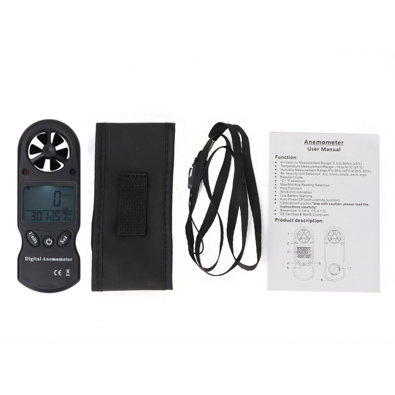 foto del prodotto jeffergarden eosnow tl 300 mini anemometro igrometro termometro digitale multifunzione 3 in 1