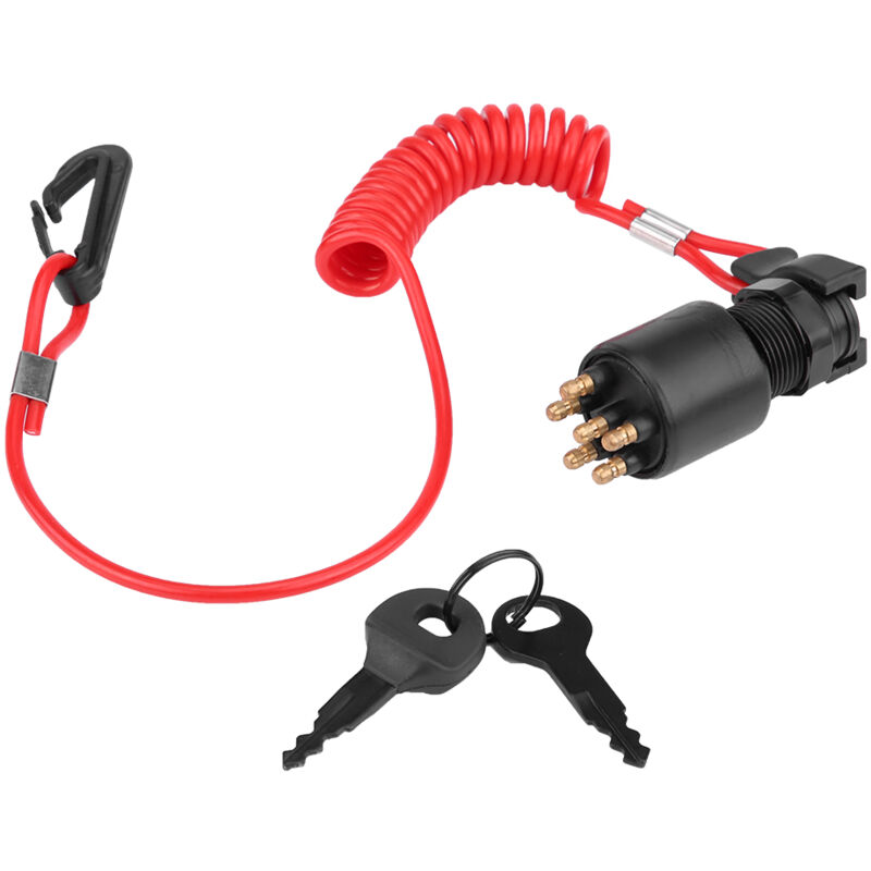 foto del prodotto jeffergarden interruttore a chiave di accensione, 5005801 cordino di sicurezza motore plug and play per barca