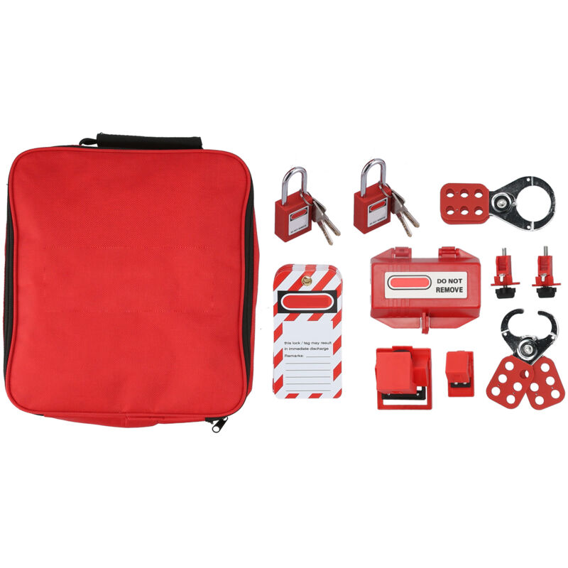foto del prodotto jeffergarden kit di tagout per blocco elettrico lucchetti di sicurezza lucchetti di sicurezza spina di bloccaggio dell interruttore automatico con