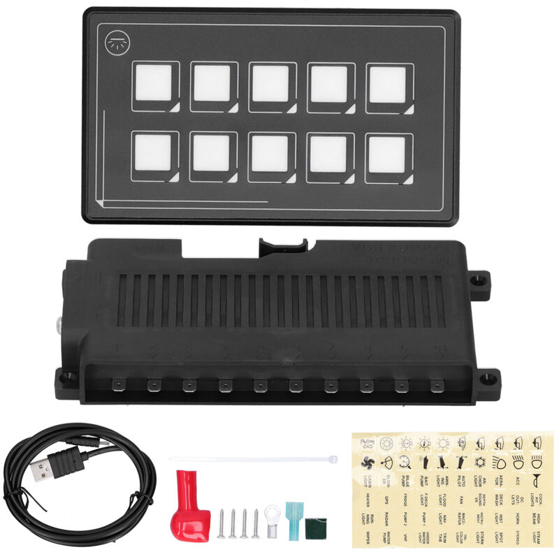 foto del prodotto jeffergarden pannello interruttori di controllo a membrana 10p app bluetooth con modulo di retroilluminazione led touch pptc integrato per barca