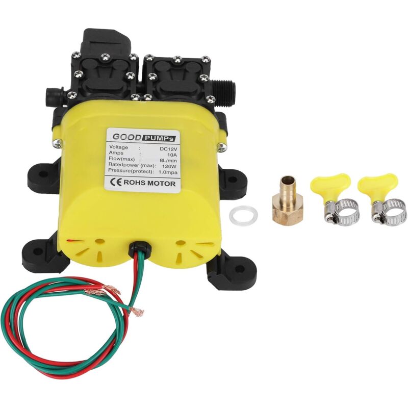 foto del prodotto jeffergarden pompa ad alta pressione a membrana 12v 120w 8l con connettore in rame iniezione automatica dell acqua