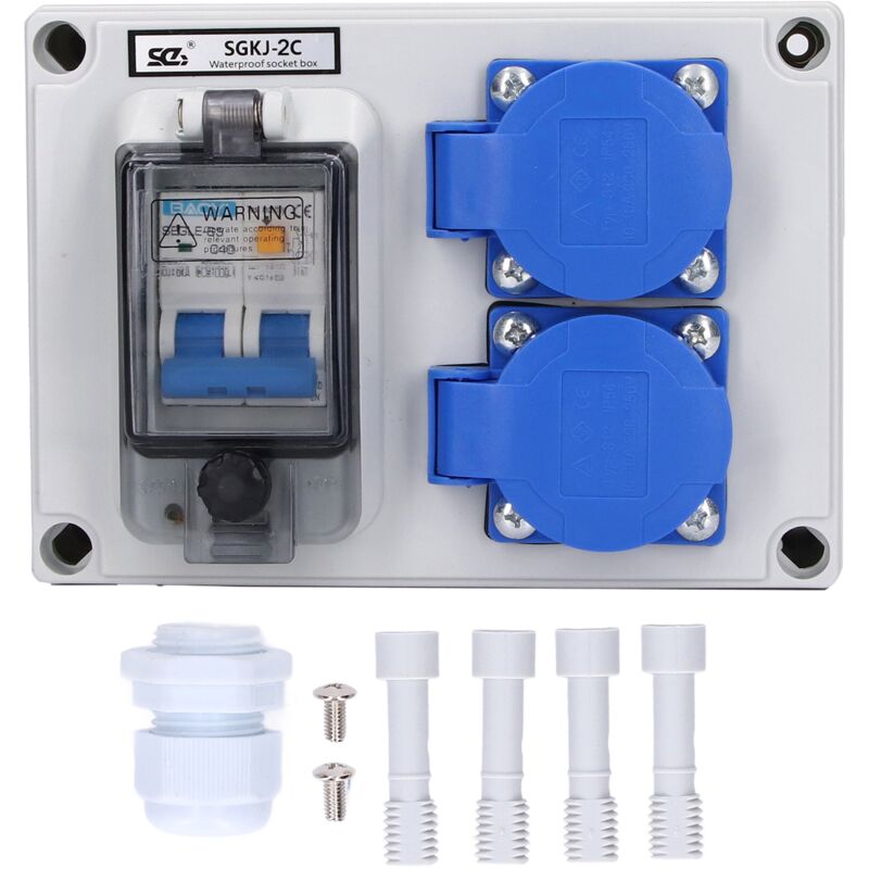 foto del prodotto jeffergarden presa a muro doppia presa di corrente tedesca presa 200250v con rcd 230v 40a 1p n