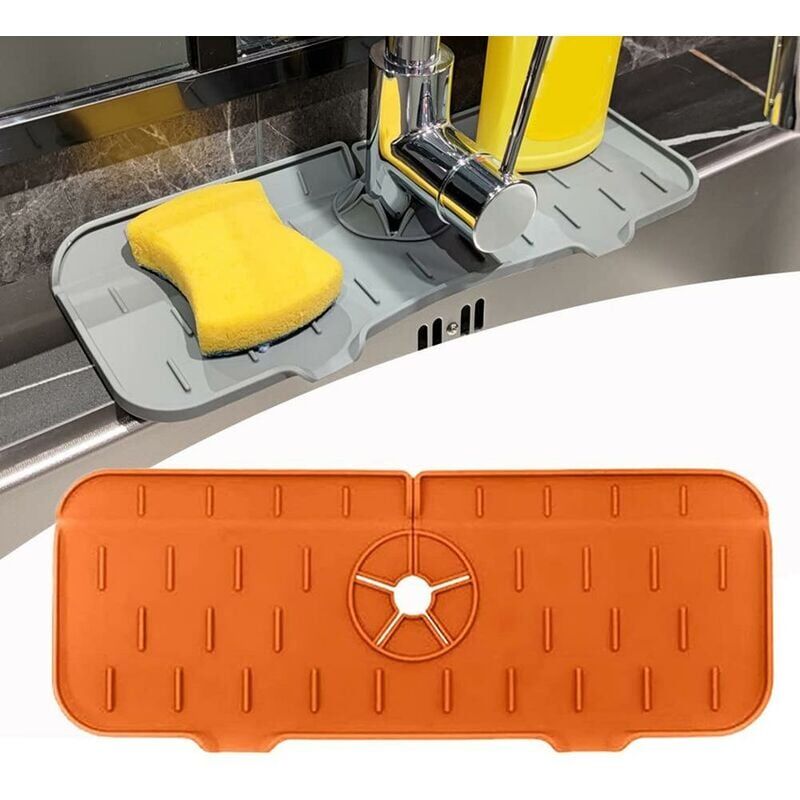foto del prodotto jeffergarden rubinetto della cucina lavello paraspruzzi in silicone rubinetto acqua tappetino di raccolta lavello scarico dietro rubinetto per cucina