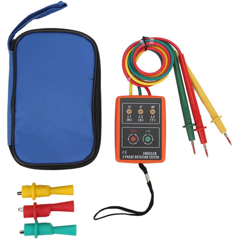 foto del prodotto jeffergarden sm852b tester di rotazione trifase misuratore di rotazione trifase digitale portatile e ampia gamma per test di elettricit ca 60 600 v
