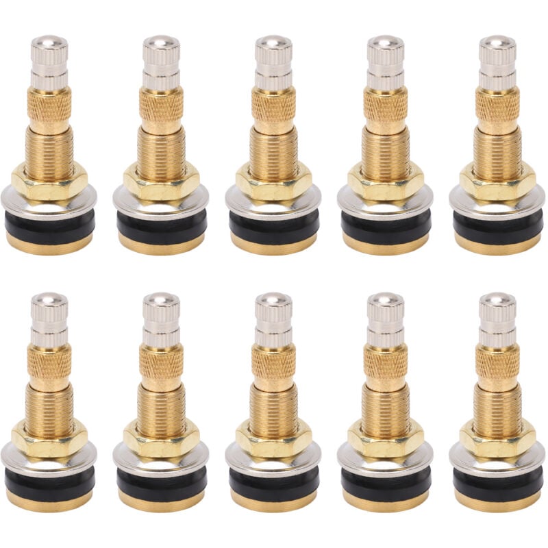 foto del prodotto jeffergarden stelo della valvola del pneumatico tubeless per aria liquida da 10 pezzi in ottone 1 7 8 pollici tr618a per foro valvola da 0,625