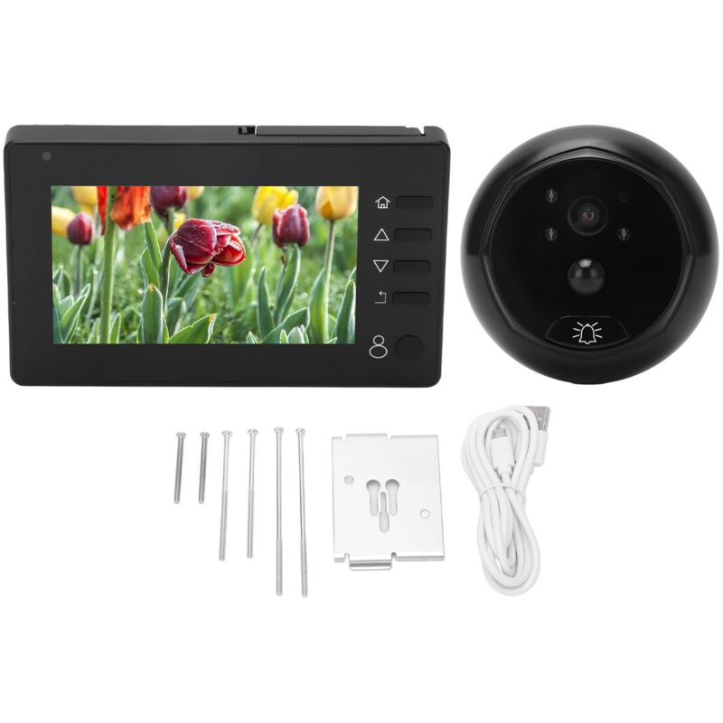foto del prodotto jeffergarden telecamera per videocitofono con visualizzatore spioncino digitale monitor da interno da 4,3 pollici rilevamento movimento pir visione