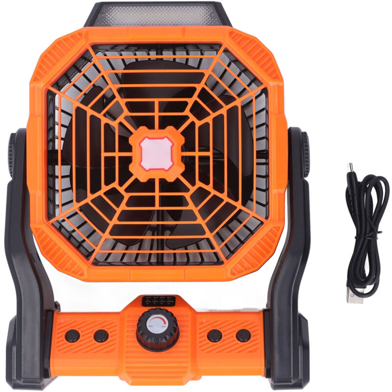 foto del prodotto jeffergarden ventilatore da campeggio ricaricabile 20000mah alimentato a batteria con gancio per luce led usb 120 pivot regolazione continua della