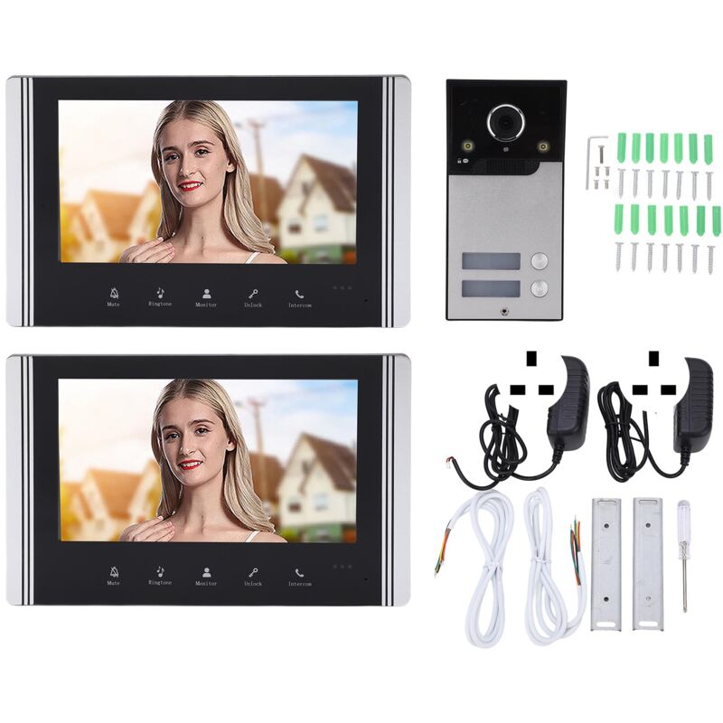 foto del prodotto jeffergarden videocitofono con campanello e videocitofono schermo lcd tft da 7 pollici grandangolo di 120 per appartamento domestico ac100 240v