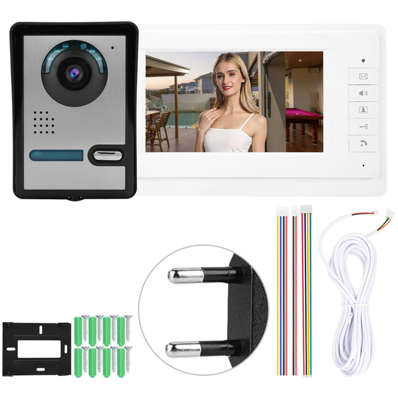 foto del prodotto jeffergarden videocitofono lcd da 7 pollici campanello citofono monitor con telecamera sistema di sicurezza domestica 110 240 v ue 