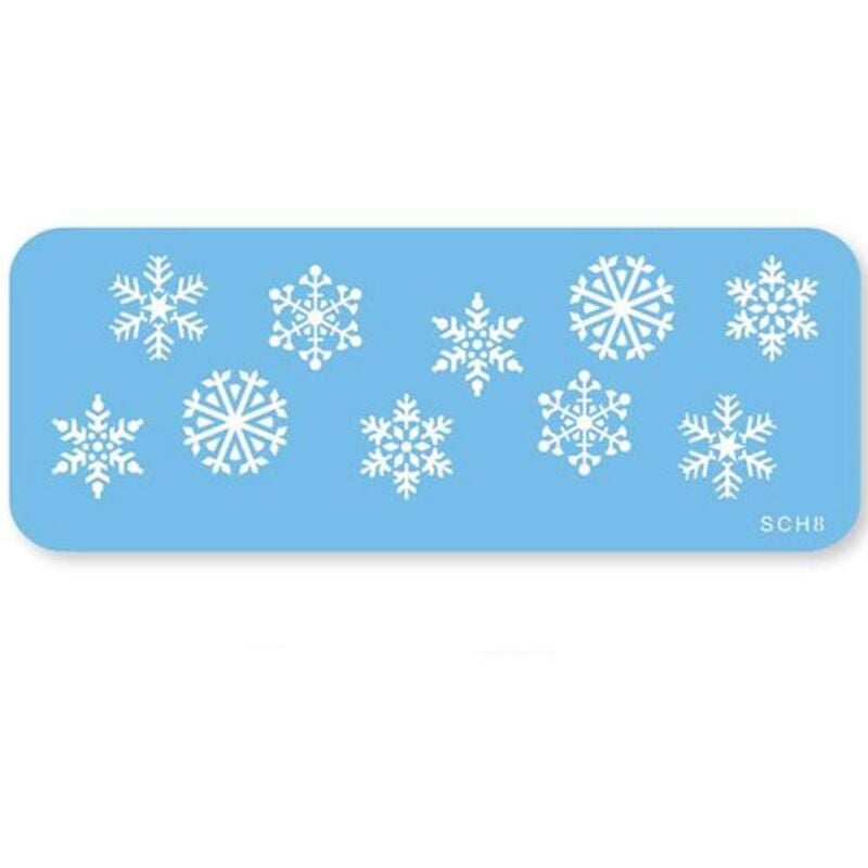foto del prodotto jem sch8 fiocchi di neve stencil per cake design, blu