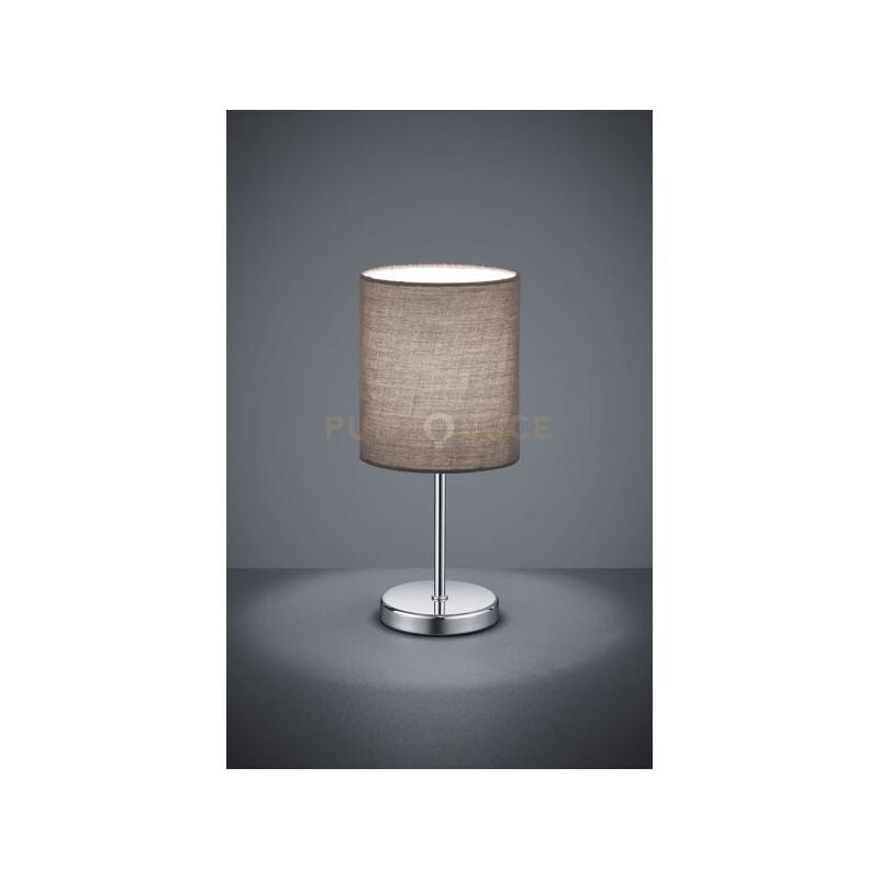 foto del prodotto jerry lampada da tavolo metallo cromato e paralume grigio h. 28,5cm attacco e14