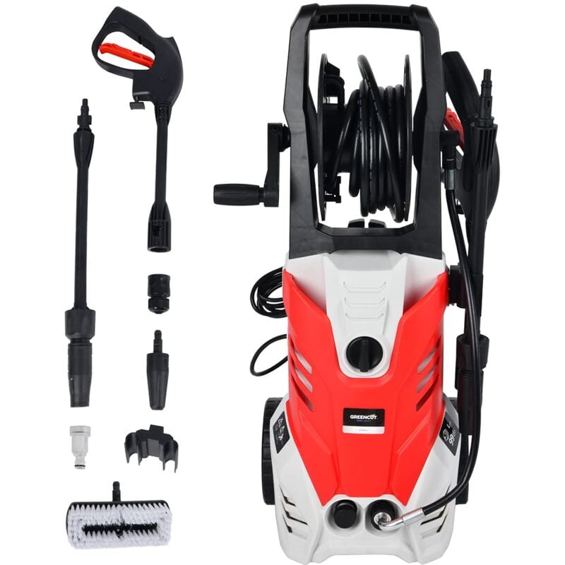 foto del prodotto jet220c 7 idropulitrice elettrica, potenza 2200w, pressione 160bar, portata 8l min, include lancia, connettore hpc, 3 ugelli, adattatore di
