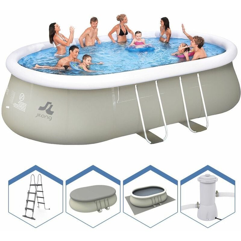 foto del prodotto jilong piscina autoportante ovale 540x304x106cm con pompa filtro scaletta e telo