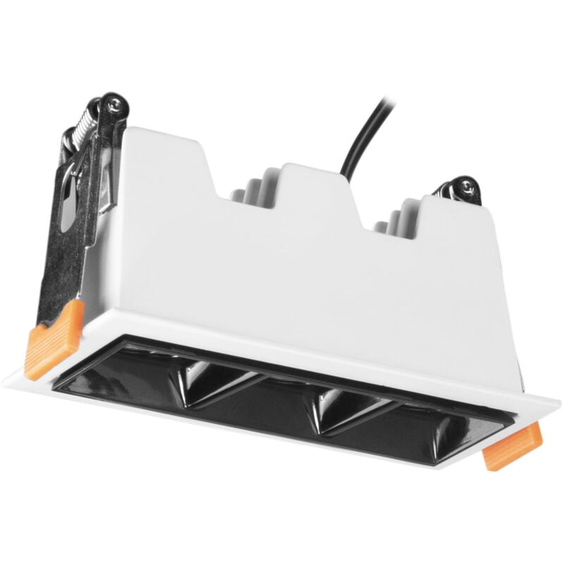 foto del prodotto jim plafoniera incassata a led tripla rettangolare luce calda 3000k in alluminio colore bianco 94x44mm