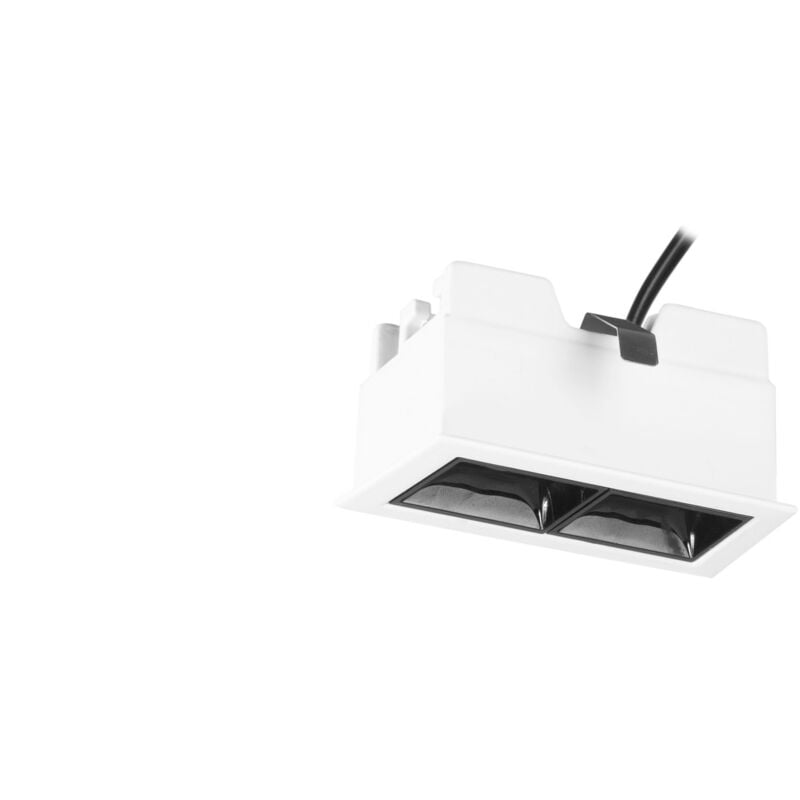foto del prodotto jim plafoniera led incasso doppia rettangolare luce calda 3000k in alluminio colore bianco 75x44mm