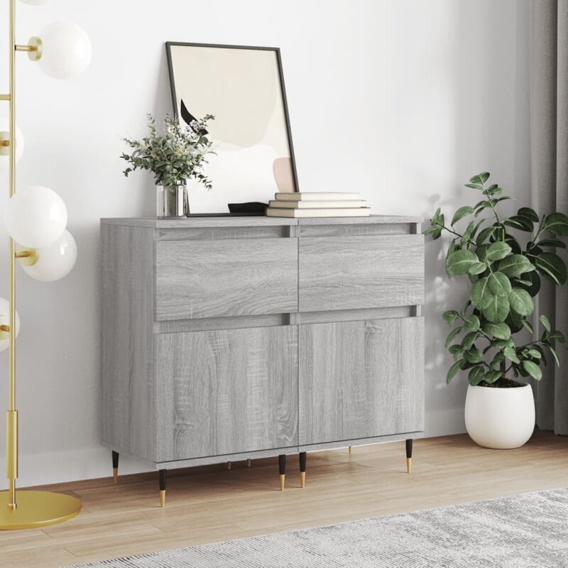 foto del prodotto jinlefu credenze 2 pz grigio sonoma 40x35x70 cm in legno multistrato vidaxl