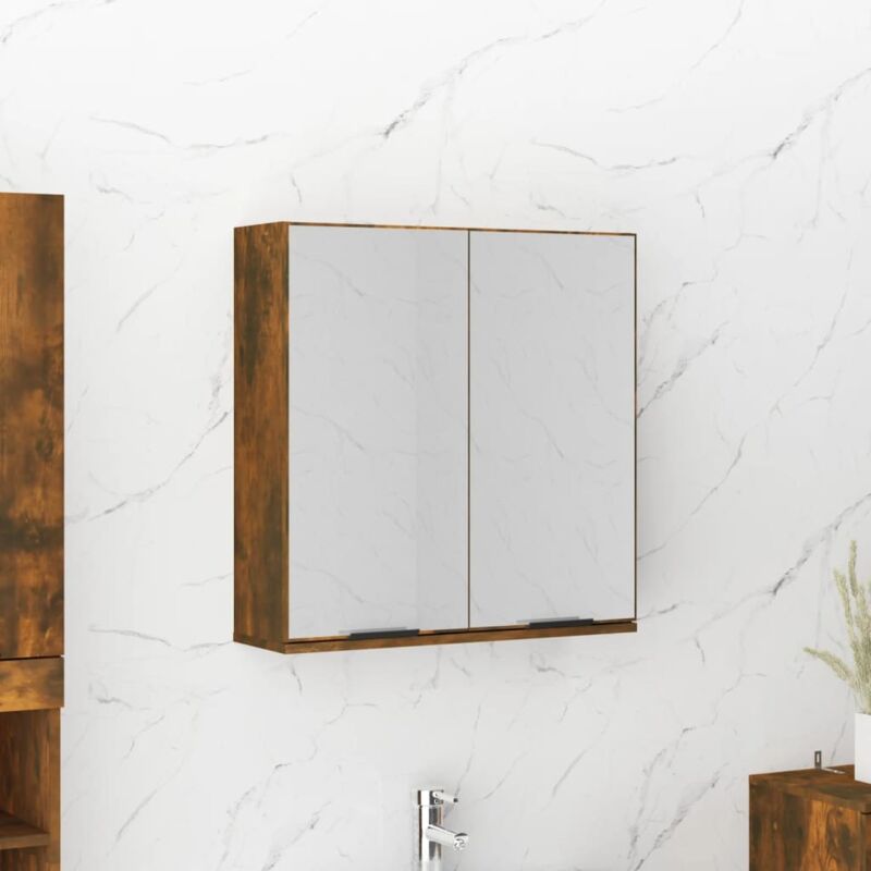 foto del prodotto jinlefu furniture limited armadietto a specchio da bagno rovere fumo