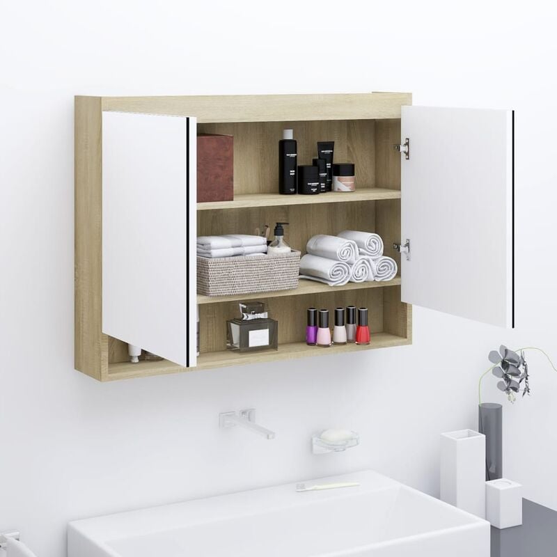 foto del prodotto jinlefu furniture limited armadietto bagno con specchio 80x15x60cm in