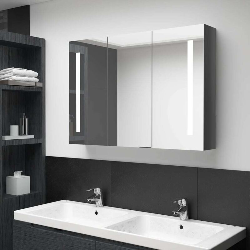 foto del prodotto jinlefu furniture limited armadietto bagno con specchio e led 89x14x62