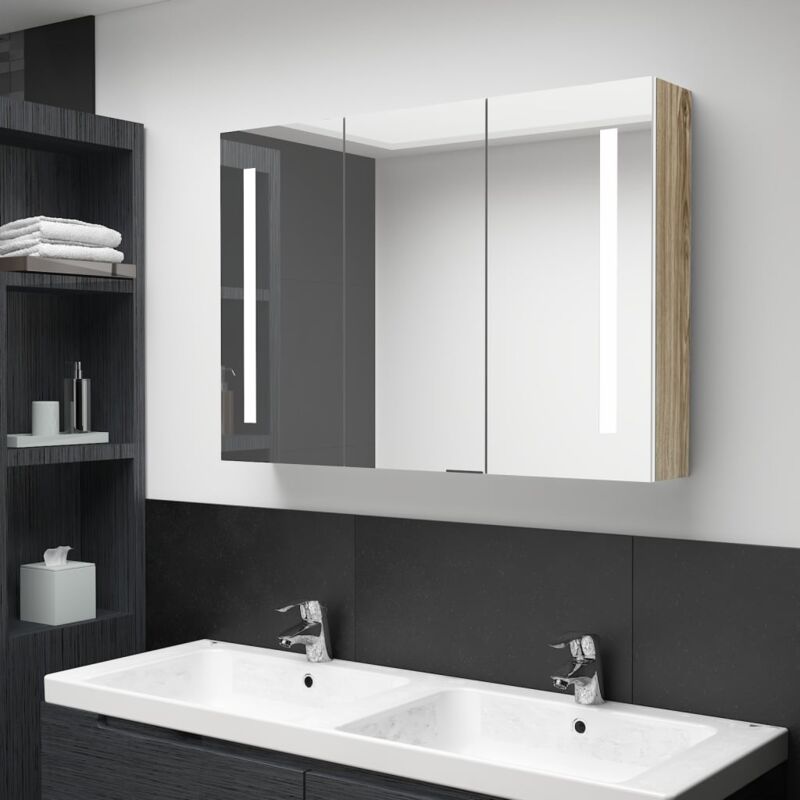 foto del prodotto jinlefu furniture limited armadietto bagno con specchio e led 89x14x62