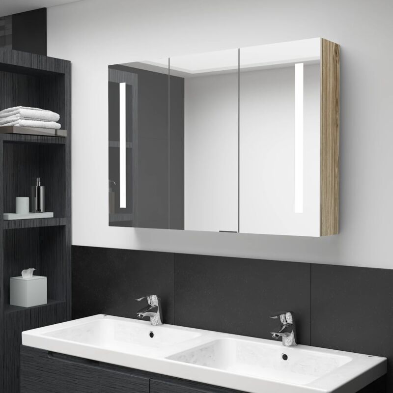 foto del prodotto jinlefu furniture limited armadietto bagno con specchio e led 89x14x62