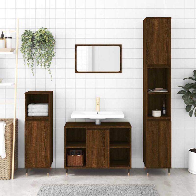 foto del prodotto jinlefu furniture limited armadietto bagno rovere marrone 30x30x100 cm