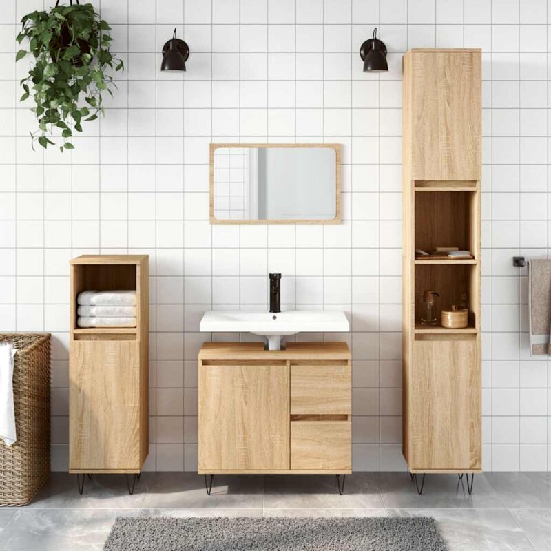 foto del prodotto jinlefu furniture limited armadietto da bagno rovere sonoma 65x33x60 cm