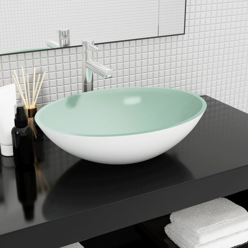 foto del prodotto jinlefu furniture limited lavandino in vetro 50x37x14 cm bianco
