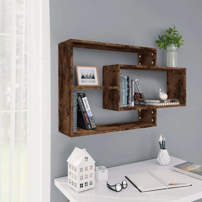 foto del prodotto jinlefu furniture limited mensola a muro rovere fumo 104x20x58,5 cm