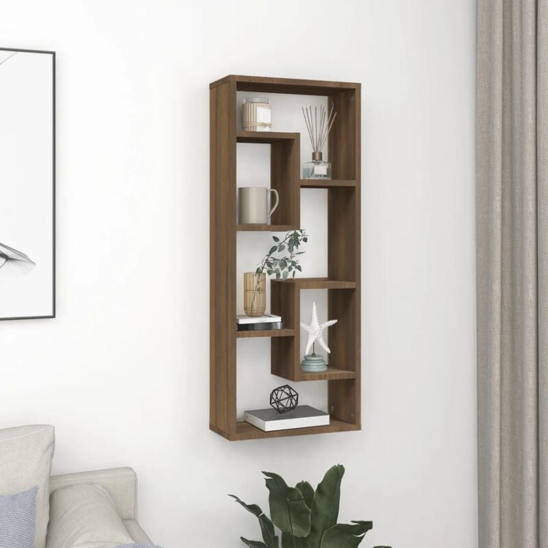 foto del prodotto jinlefu furniture limited mensola a muro rovere marrone 36x16x90 cm in