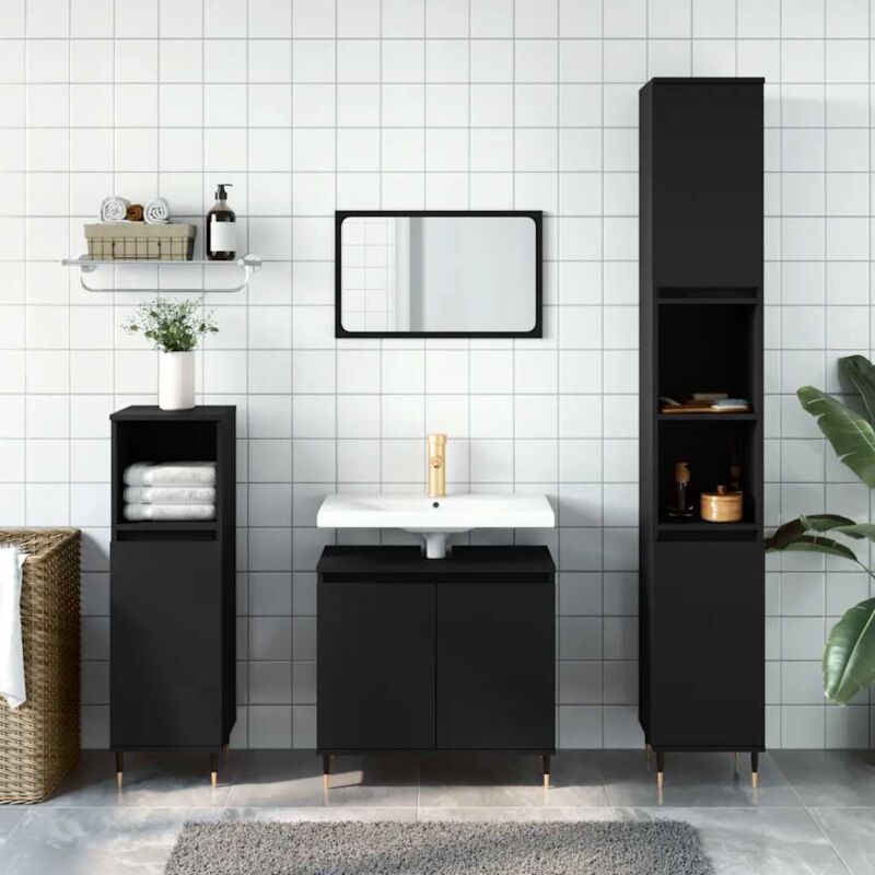 foto del prodotto jinlefu furniture limited mobile da bagno nero 58x33x60 cm in legno