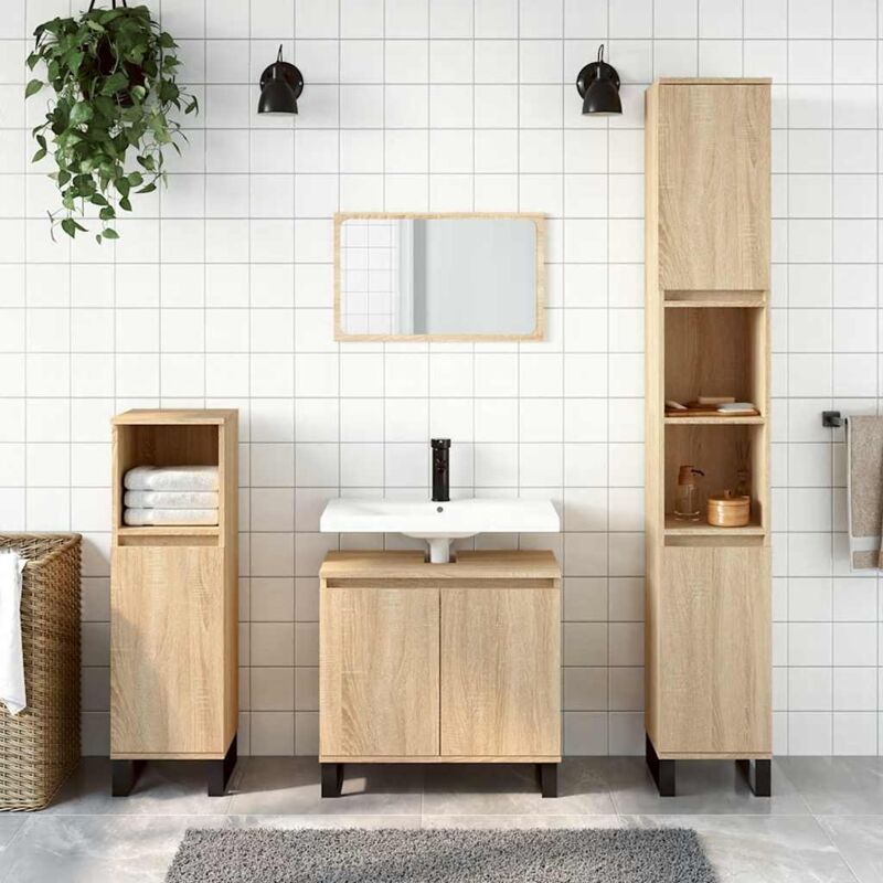 foto del prodotto jinlefu furniture limited mobile da bagno rovere sonoma 58x33x60 cm in