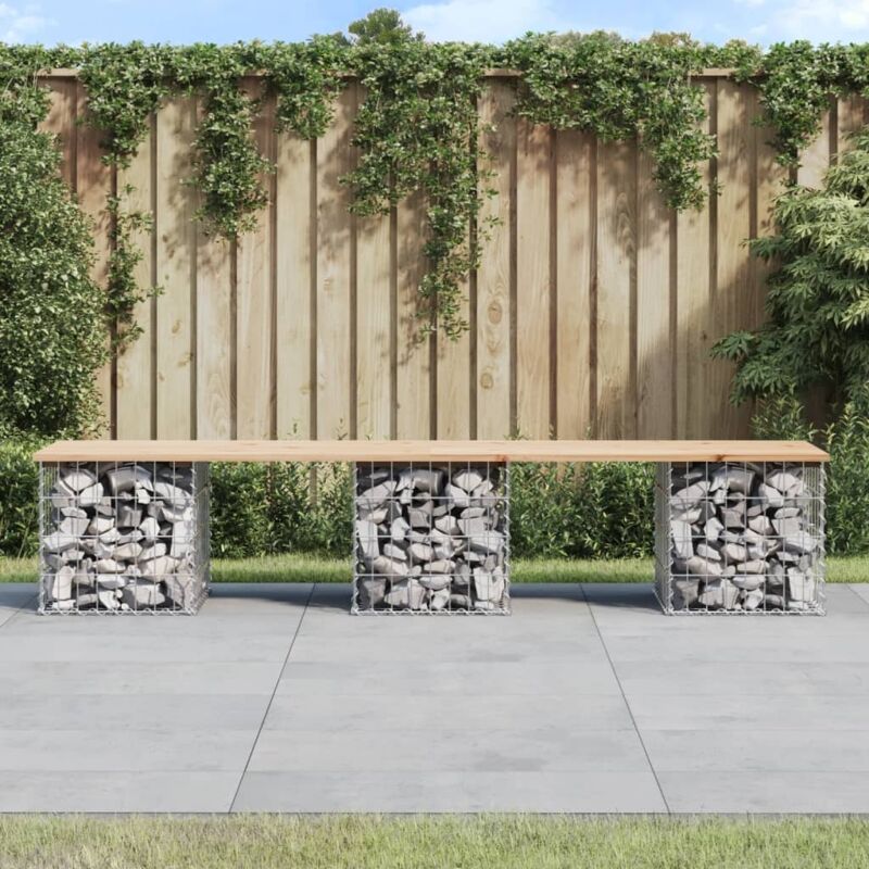 foto del prodotto jinlefu furniture limited panca giardino design gabbione 203x44x42 cm