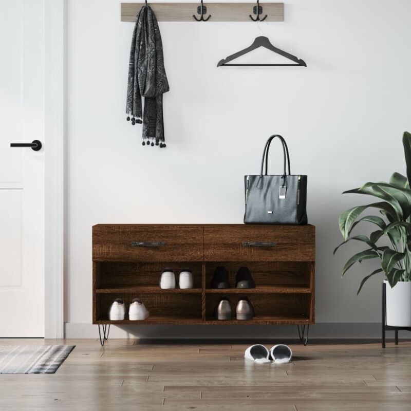 foto del prodotto jinlefu furniture limited panca porta scarpe rovere marrone 102x35x55cm