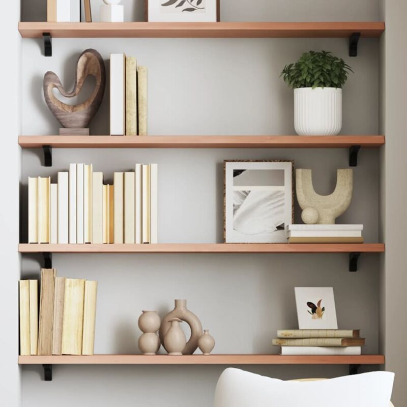 foto del prodotto jinlefu furniture limited ripiano muro marrone chiaro 80x20x2 cm