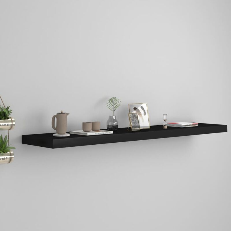 foto del prodotto jinlefu furniture limited scaffale a parete nero 120x23,5x3,8 cm in mdf