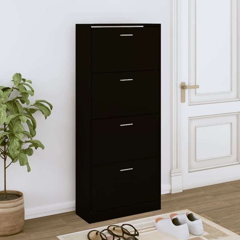 foto del prodotto jinlefu furniture limited scarpiera nera 63x24x147 cm in legno