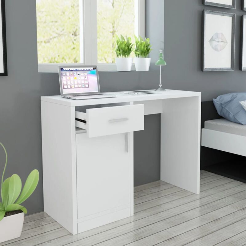 foto del prodotto jinlefu furniture limited scrivania con cassetto e armadietto bianca