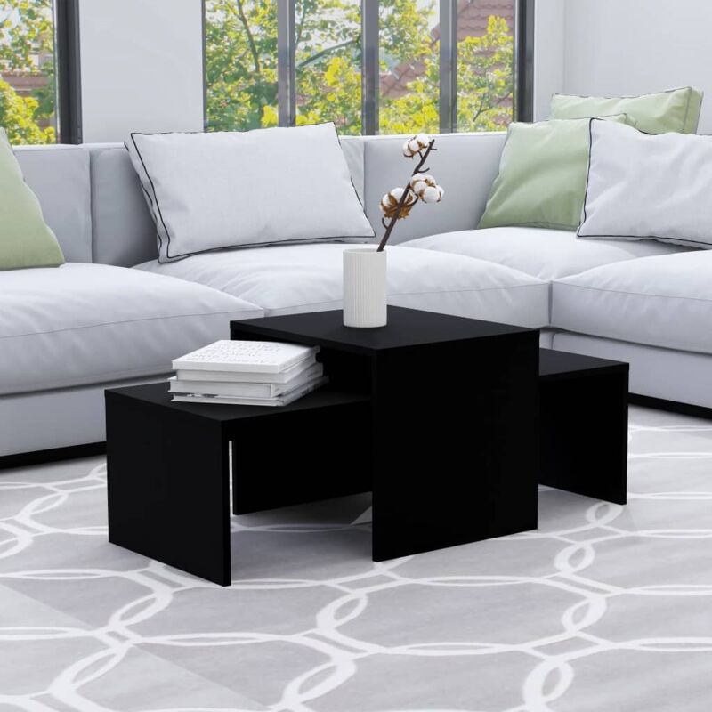 foto del prodotto jinlefu furniture limited set tavolini da salotto nero 100x48x40 cm in