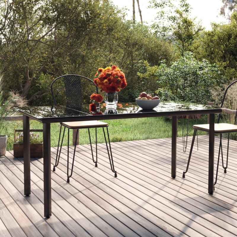 foto del prodotto jinlefu furniture limited tavolo pranzo giardino nero 160x80x74 acciaio