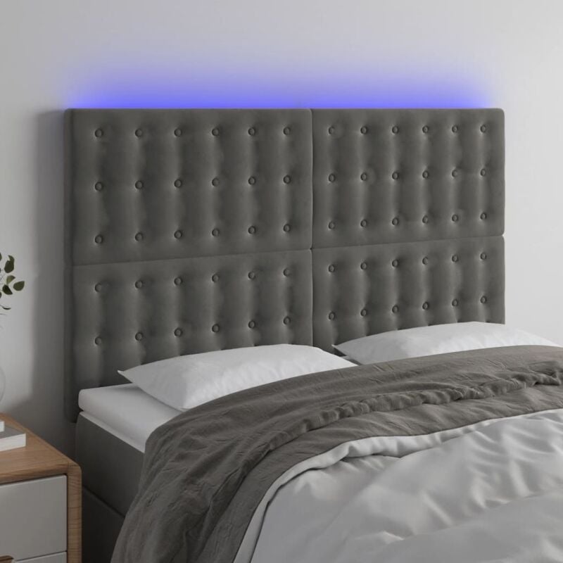 foto del prodotto jinlefu furniture limited testiera a led grigio scuro 144x5x118 128cm
