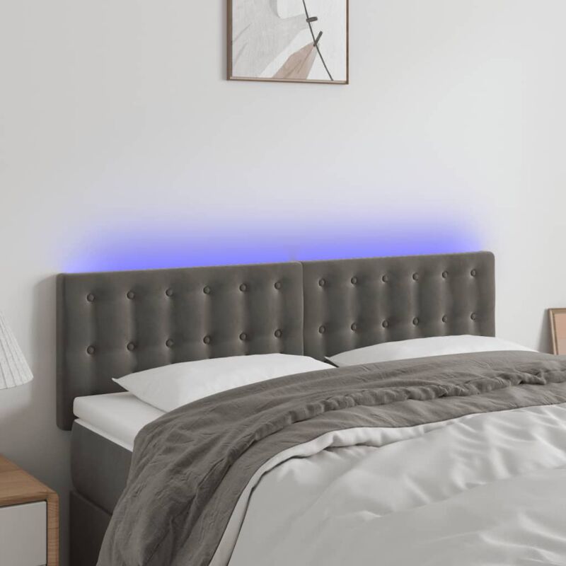 foto del prodotto jinlefu furniture limited testiera a led grigio scuro 144x5x78 88 cm in