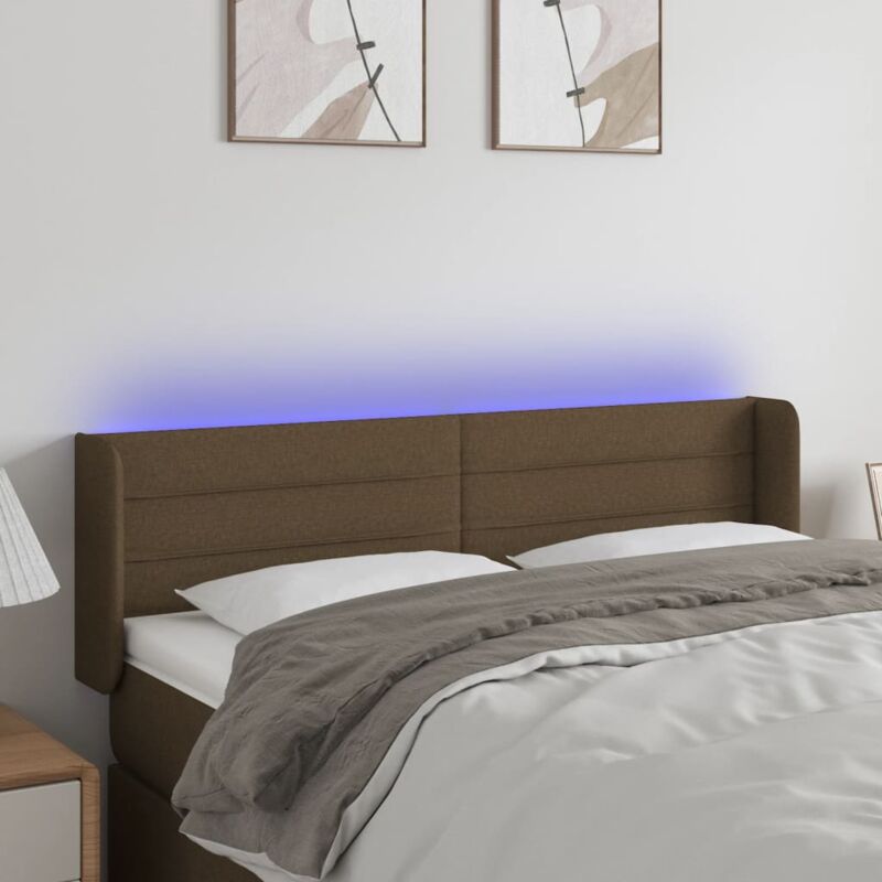 foto del prodotto jinlefu furniture limited testiera a led marrone scuro 147x16x78 88 cm