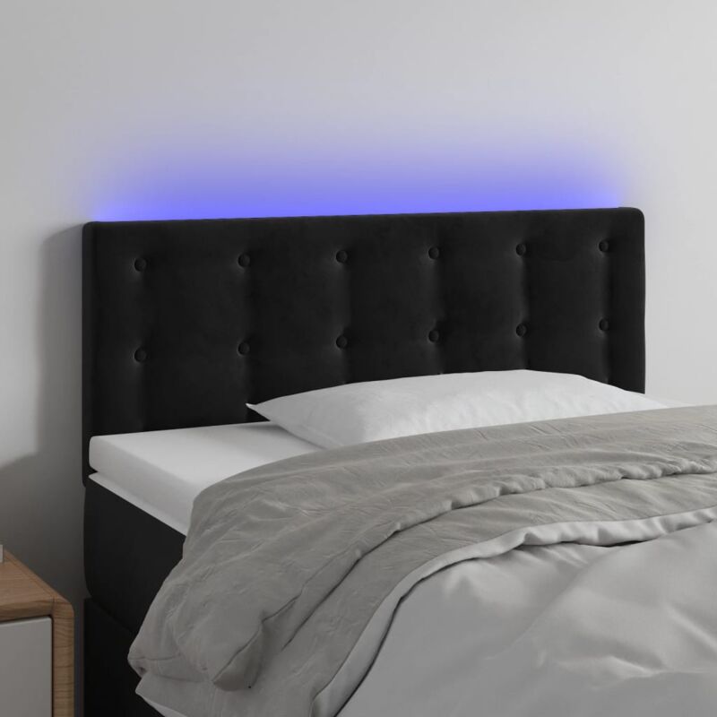 foto del prodotto jinlefu furniture limited testiera a led nera 80x5x78 88 cm in velluto