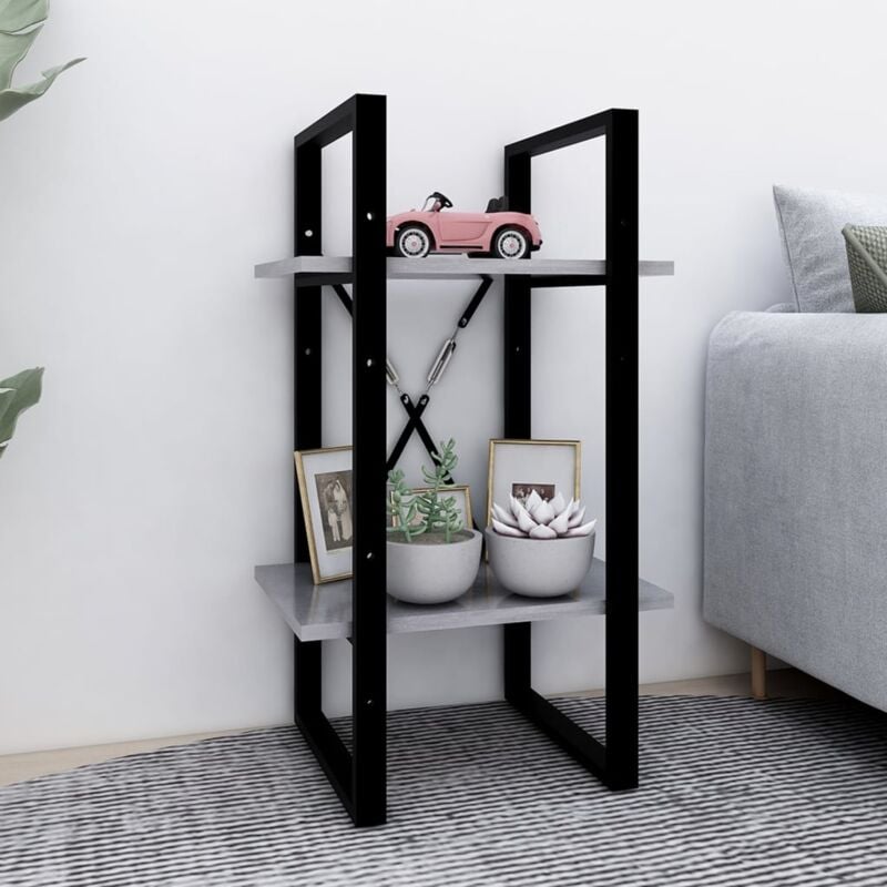 foto del prodotto jinlefu libreria a 2 ripiani 40x30x70 cm in legno per salotto o studio vari colori colore grigio lucido